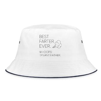 Bester Furzer Aller Zeiten – Ups, Ich Meinte Vater - Bucket Hat - Weiß/Navy - Vorne