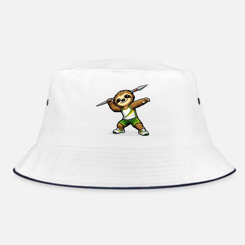 Speerwerfender Sloth Sportheld Bucket Hat