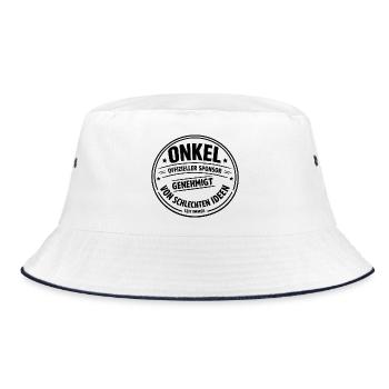 Onkel Sponsor schlechter Ideen | Lustiger Spruch - Bucket Hat - Weiß/Navy - Vorne