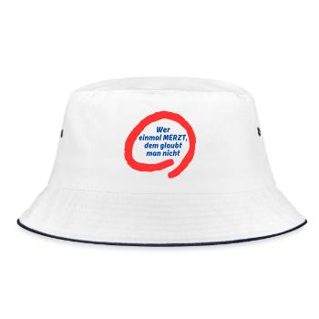 Slogan Merzt dans le cercle rouge - Bob - blanc/marine - Devant