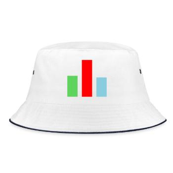 Bar Chart Statistics - Bucket Hat - white/navy - Front