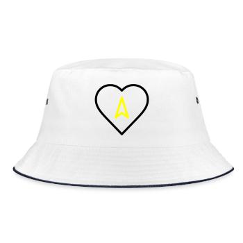 Heart with arrow direction - Bucket Hat - white/navy - Front