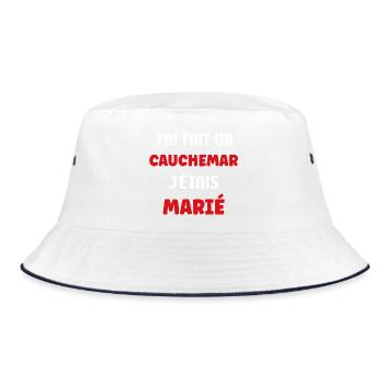 I had a nightmare: married - Bucket Hat - white/navy - Front