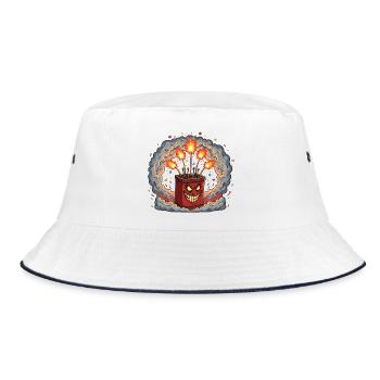 Grim Firebox Banger - Bucket Hat - white/navy - Front