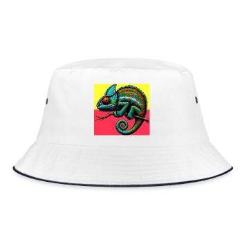chameleon - Bucket Hat - white/navy - Front