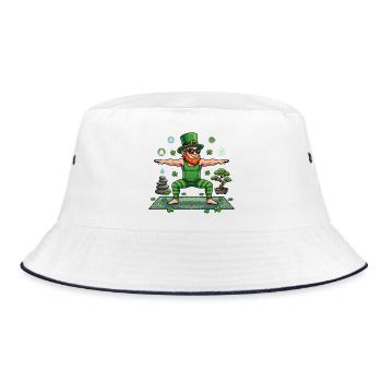 Namasté de Yoga Leprechaun de la Saint-Patrick - Bob - blanc/marine - Devant