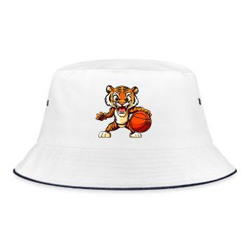 Tiger Basketball / Hooper Baller - Bucket Hat - Weiß/Navy - Vorne