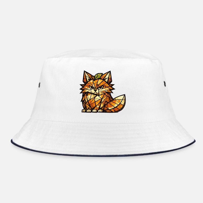 Orange Fox Kubismus-Version Bucket Hat