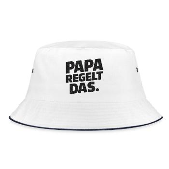 Dad Takes Care of It – Funny Dad Gift - Bucket Hat - white/navy - Front