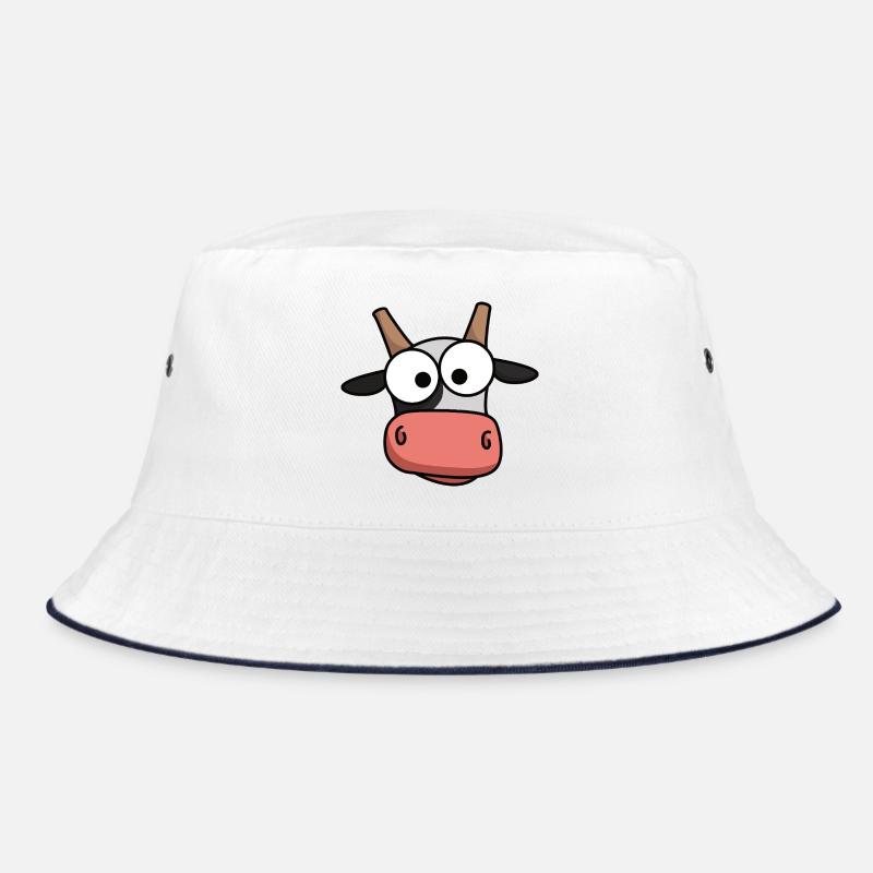 Kuh-Gesicht Comic mit großen Augen Bucket Hat