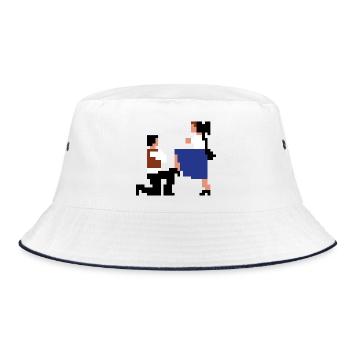 Šij, luby šewco šij... - Bucket Hat - Weiß/Navy - Vorne