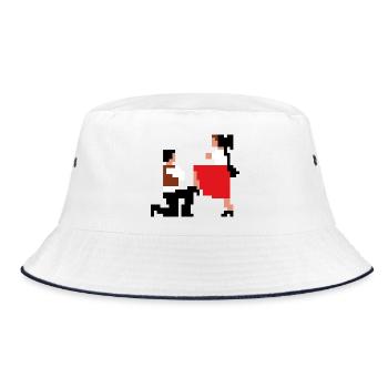 Šij, luby šewco šij... - Bucket Hat - Weiß/Navy - Vorne