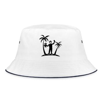Party Urlaub Insel Bier - Bucket Hat - Weiß/Navy - Vorne