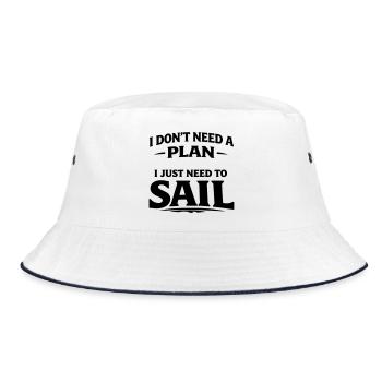 I don't need a plan i just need to sail - Bucket Hat - white/navy - Front