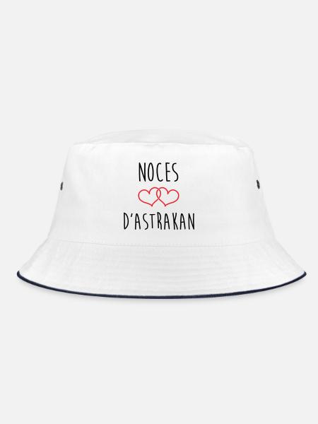 Wedding Anniversary - Astrakhan Wedding (64 years) - Bucket Hat - white/navy - Front