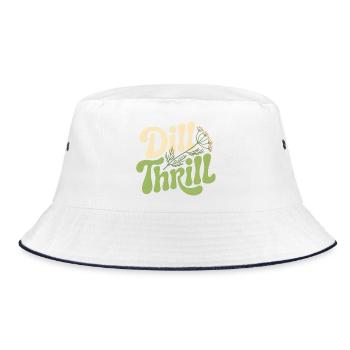 Dill-Kick | Herbs Kitchen Garden Pun - Bucket Hat - white/navy - Front