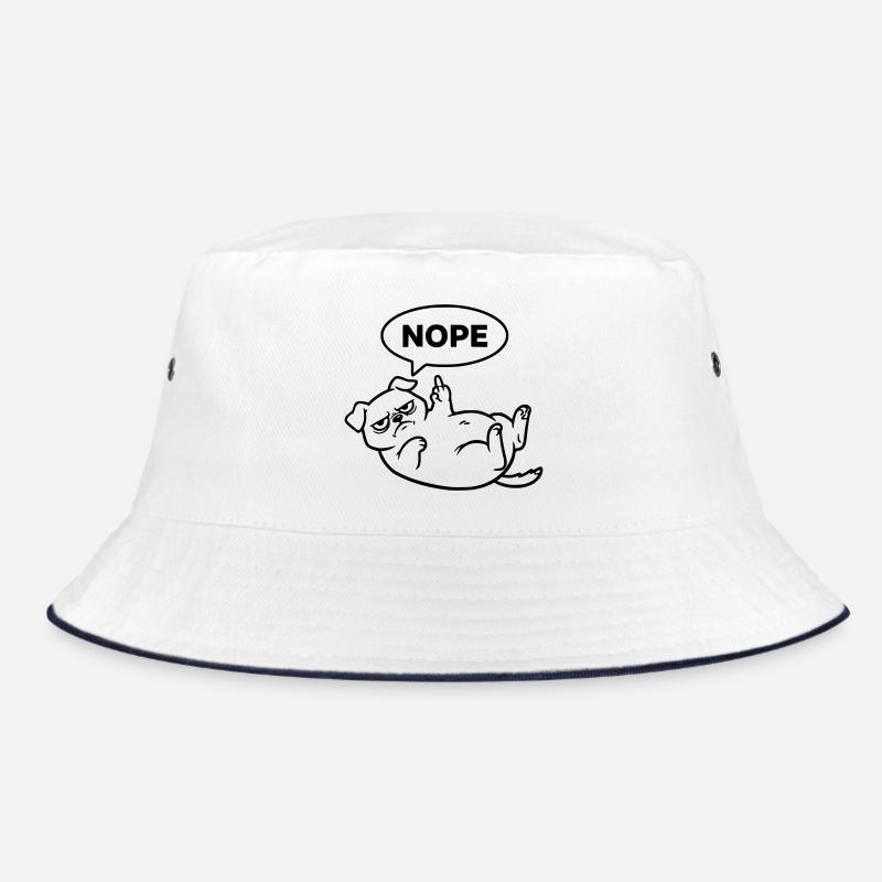 Mops Hund Mittelfinger Nein Bucket Hat