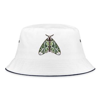 Verdant Leafwing Moth - Bucket Hat - white/navy - Front