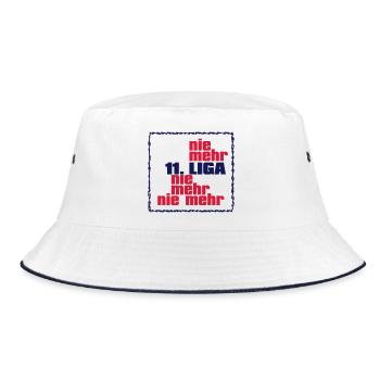Nie mehr 11. Liga - Nie mehr Kreisklasse C - Bucket Hat - Weiß/Navy - Vorne