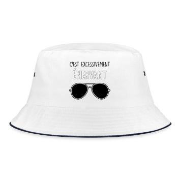 Dikkenek - "It's exceedingly annoying" Aviator - Bucket Hat - white/navy - Front