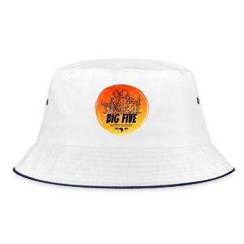 Big Five of Africa Safari Vintage Souvenir - Bucket Hat - white/navy - Front