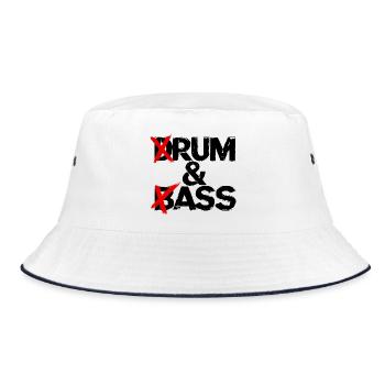 Drum & Bass / Rum & Ass Drummer Vintage Music - Bucket Hat - white/navy - Front