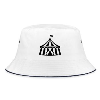 Zirkuszelt Zirkus Vintage Grunge - Bucket Hat - Weiß/Navy - Vorne