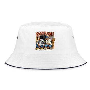 Dayum Urban Duo Thank god it's Friday - Bucket Hat - white/navy - Front