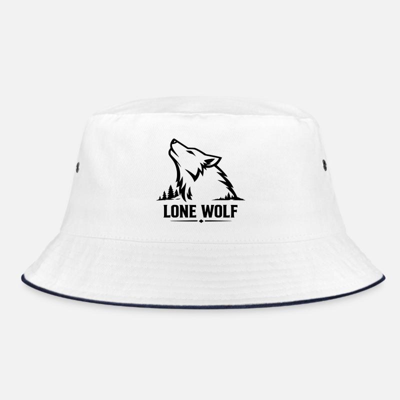 Lone Wolf Heulender Wolf Wolfskopf Design Bucket Hat