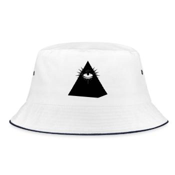 Illuminati Pyramid - Bucket Hat - white/navy - Front