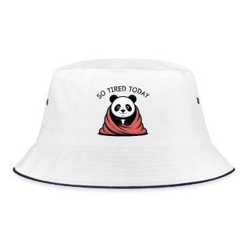 Panda Cuddle Dream Under Blanket - Bucket Hat - white/navy - Front