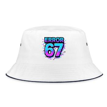 Idée de cadeau Error 67 Six Seven Glitch Cyber Meme - Bob - blanc/marine - Devant