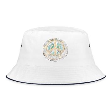 Vinyl Sammler Plattensammler Schallplatten - Bucket Hat - Weiß/Navy - Vorne