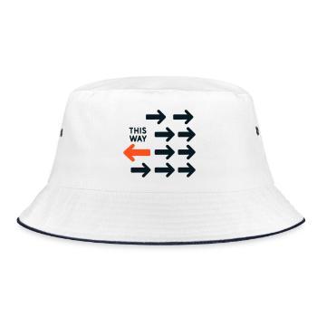 Inverted Arrow Against Current Design This Way Tot - Bucket Hat - white/navy - Front