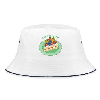 Cake Hunter Fruitcake Illustration - Bucket Hat - white/navy - Front