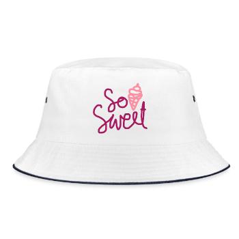 So Sweet Cute Summer Dessert Design - Bucket Hat - white/navy - Front