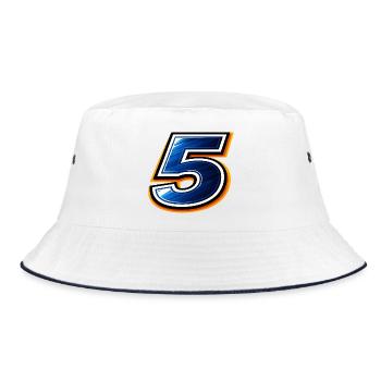 Maillot de football numéro 5 design sportif - Bob - blanc/marine - Devant