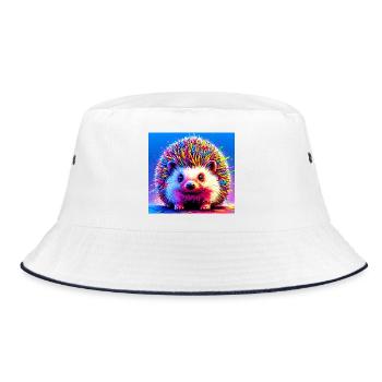 hedgehog - Bucket Hat - white/navy - Front