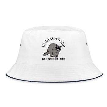 Undiagnosed But Something Ain't Right Raccoon - Bucket Hat - white/navy - Front