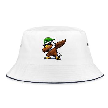 Dabbing Eagle - Bucket Hat - white/navy - Front
