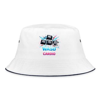 Clavier de jeu drôle WASD Mon Cardio Gamer - Bob - blanc/marine - Devant