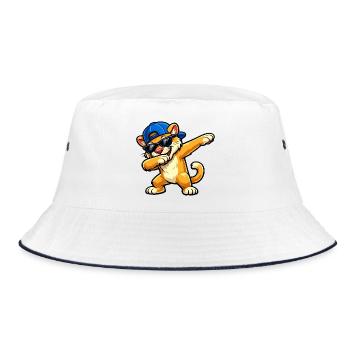 Dabbing Cougar - Bucket Hat - white/navy - Front