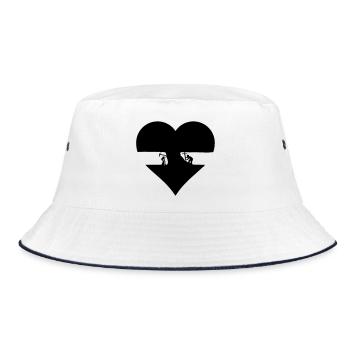 Gemeinsam halten wir die Liebe - Bucket Hat - Weiß/Navy - Vorne