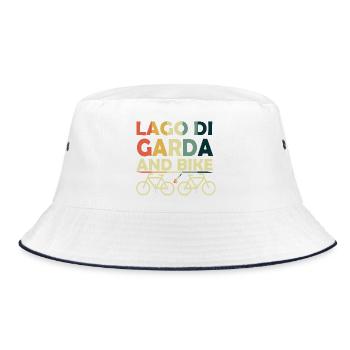 Gardasse und Fahrrad - Bucket Hat - Weiß/Navy - Vorne