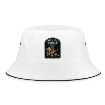 Mystic Forest Mushrooms - Bucket Hat - Weiß/Navy - Vorne