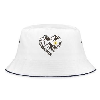 Tannheimer Tal Bergpanorama - Bucket Hat - Weiß/Navy - Vorne