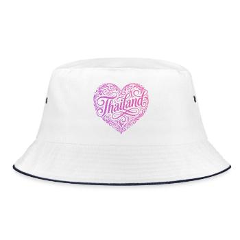 Thailand Herz Urlaub - Bucket Hat - Weiß/Navy - Vorne