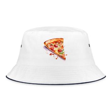 Tranche d’aquarelle pizza - Bob - blanc/marine - Devant