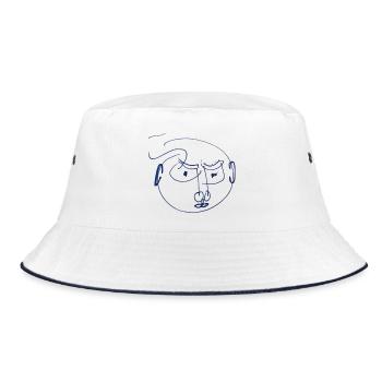 Face : Blue and angry - artful gift - Bucket Hat - white/navy - Front