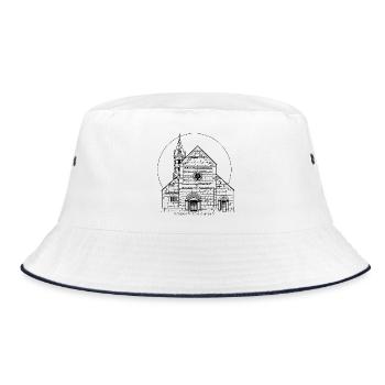 Schwäbisch Gmünd Line Art – Johanniskirche - Bucket Hat - Weiß/Navy - Vorne